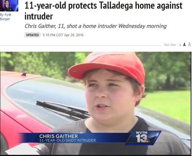 【米国】11歳少年が侵入者に発砲 「撃たれたら赤ん坊の様に泣いてたよ」