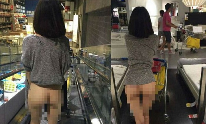 【画像】IKEAで女性が下半身露出して買い物している写真がSNSに拡散し騒動に　警察も捜査に