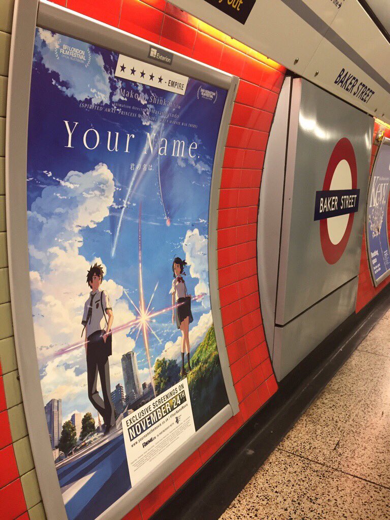 ロンドン地下鉄の駅構内に君の名は。ポスターが出現、しかも評価★★★★★ EMPIREｗｗｗｗ