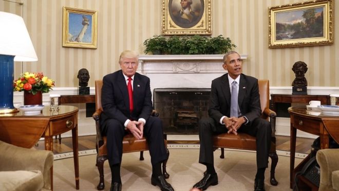 【画像】オバマと並んで座ってるトランプｗｗｗｗｗｗ