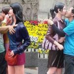 【画像】中国で設置した女性の像、キモ親父たちに胸を揉まれたりキスされたりともうめちゃくちゃ
