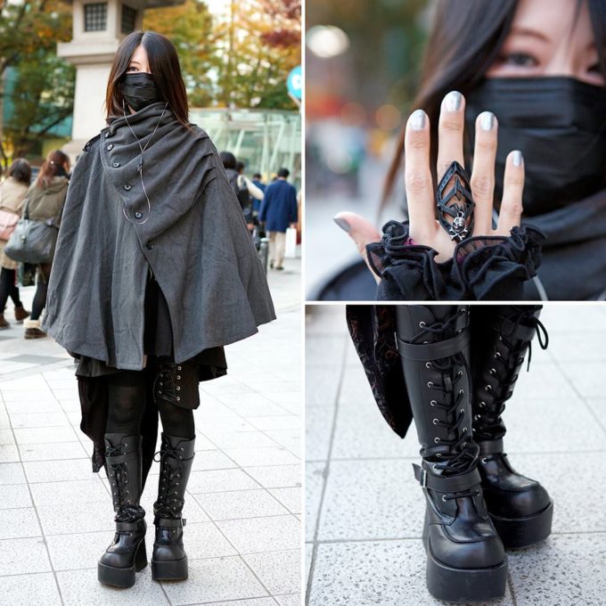 【画像】女子、黒マスクに合うファッションを生み出す