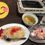 【画像】近所の飯屋の焼鳥チャーハン定食(750円)